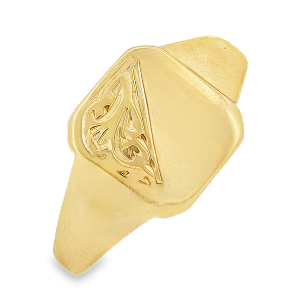 9ct Yellow Gold Square Signet Ring 3.7g