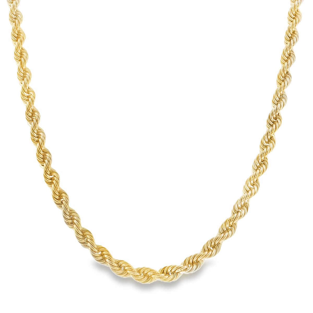 9ct Yellow Gold Solid Rope Chain - 16" - 26.8g