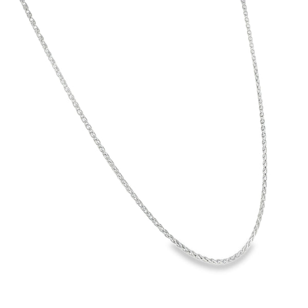 18ct White Gold Fine Spiga Chain - 18" - 5.6g