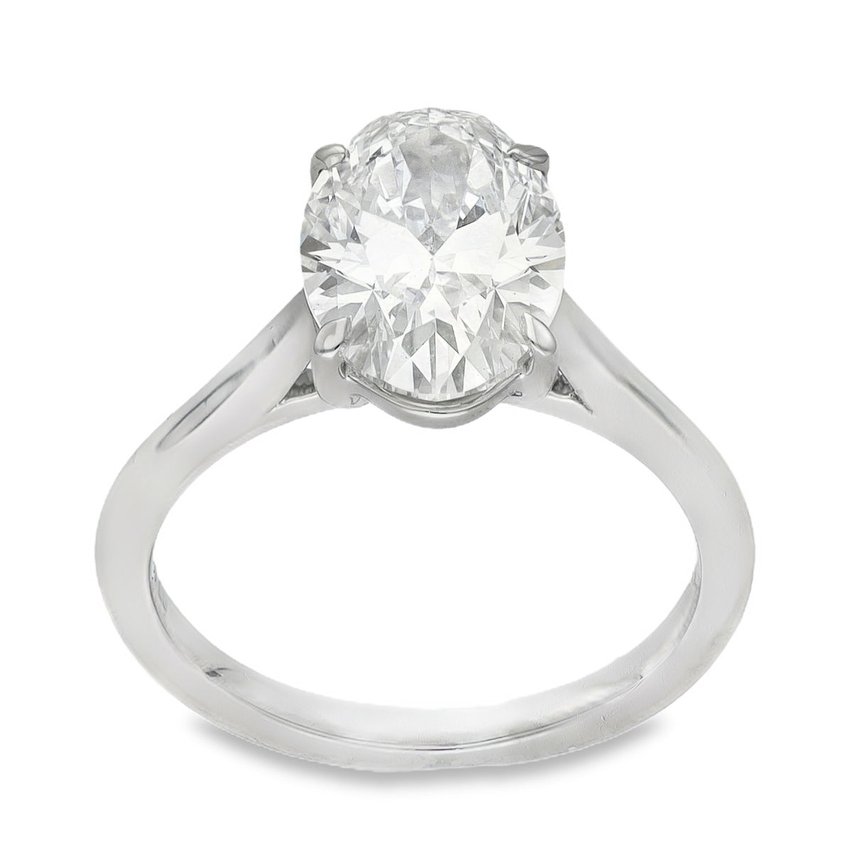 LAB 3.07CT  D VS1  OVAL PLATINUM SOLITAIRE