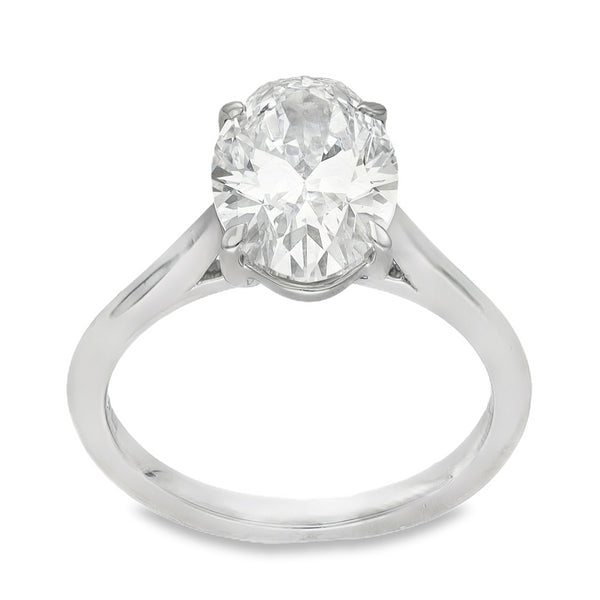 LAB 3.07CT  D VS1  OVAL PLATINUM SOLITAIRE