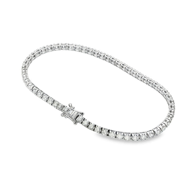 9ct White Gold 2.00ct Diamond Tennis Bracelet – 18.5cm