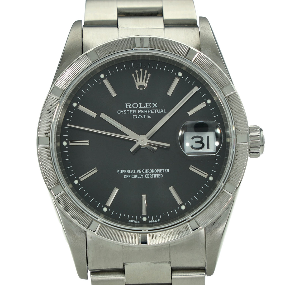 Oyster Perpetual Date 15210 - Black Dial - 2001