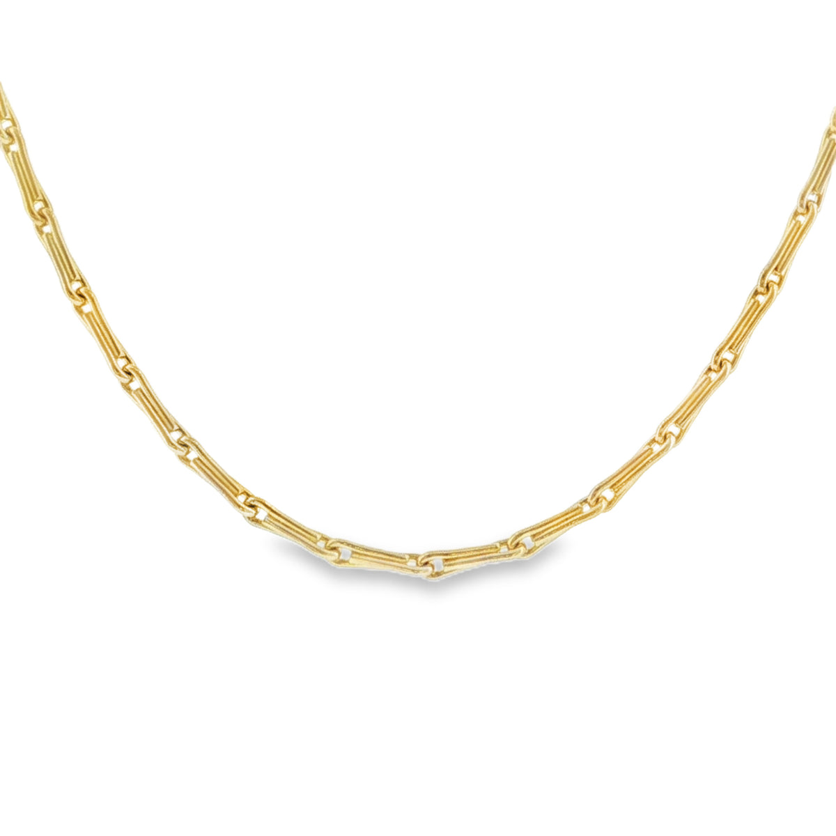 9ct Yellow Gold Barleycorn Chain - 22" - 9.3g