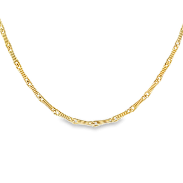 9ct Yellow Gold Barleycorn Chain - 22" - 9.3g
