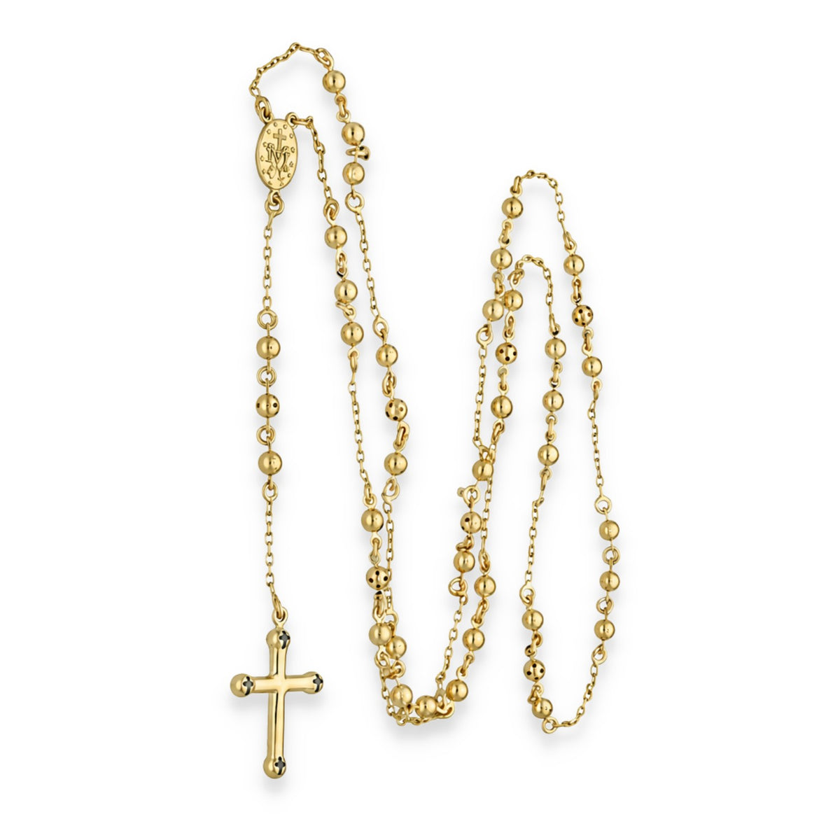 9ct Yellow Gold Rosary Beads Necklace - 24" - 10.0g
