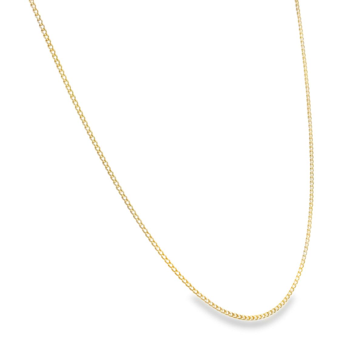 9ct Yellow Gold Closed Curb Chain - 20"- 2.4g