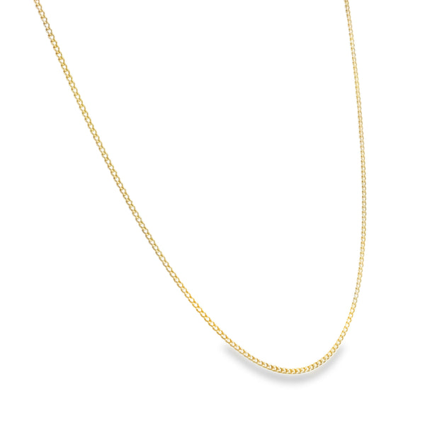 9ct Yellow Gold Closed Curb Chain - 20"- 2.4g