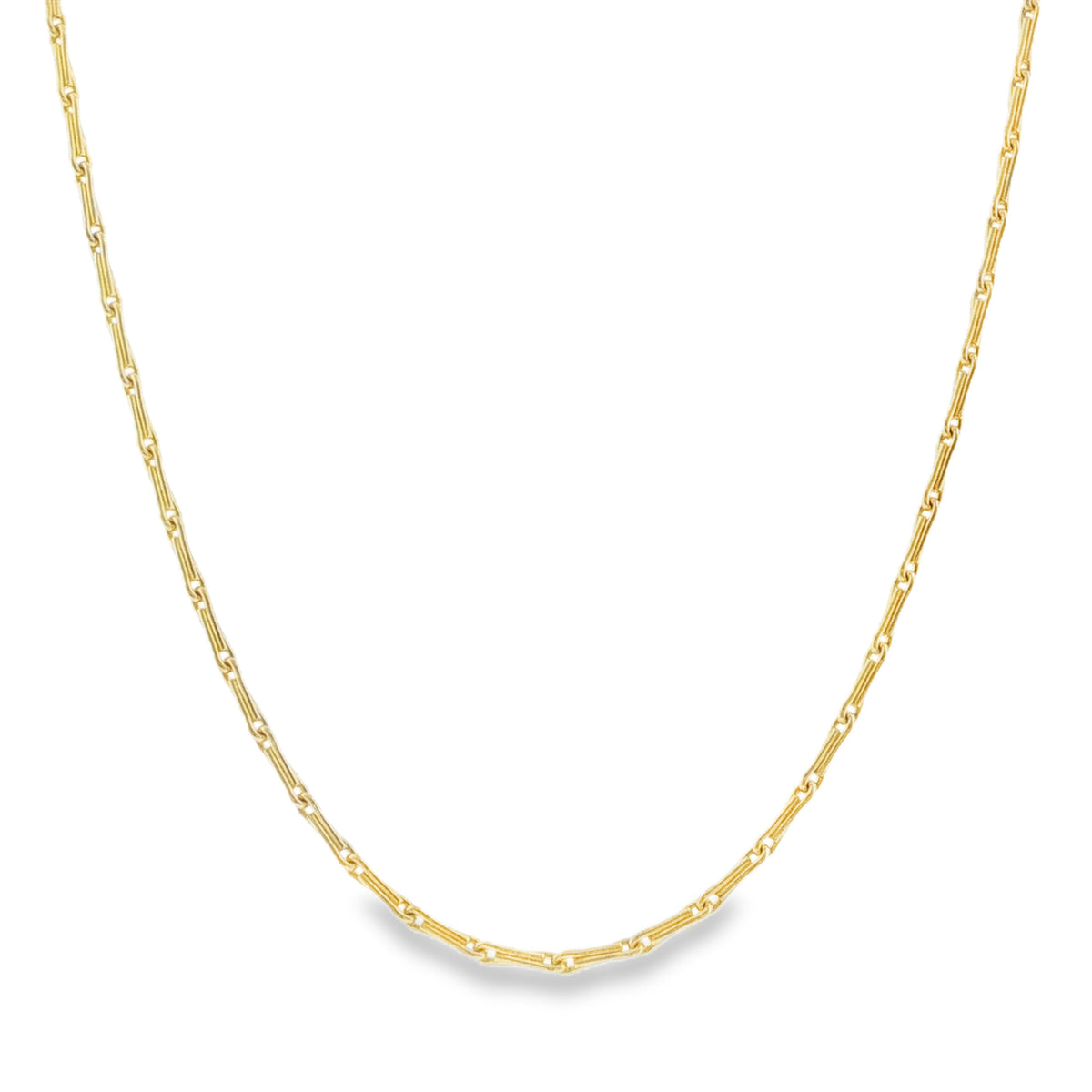 9ct Yellow Gold Barleycorn Chain - 22" - 9.3g