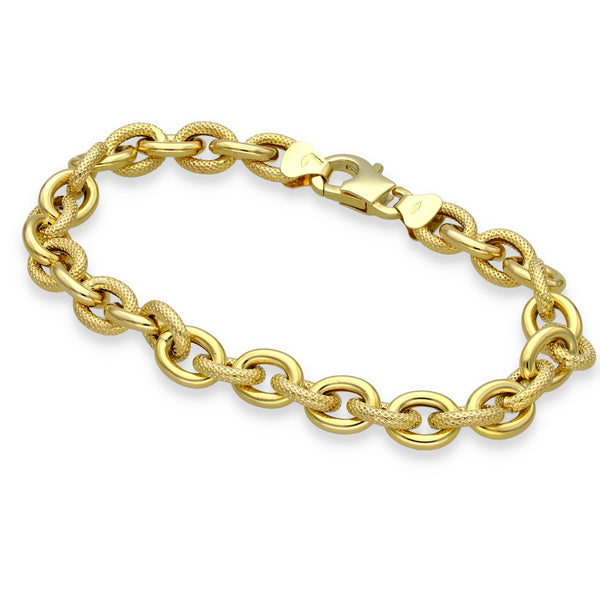 9ct Yellow Gold Belcher Bracelet - 7.5" - 9.9g