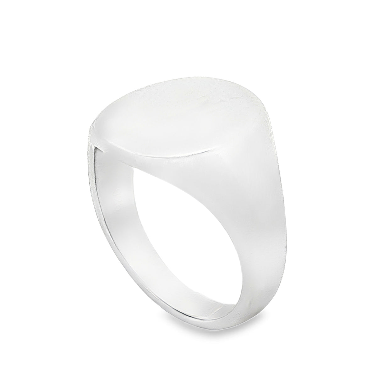 925 Silver Plain Cushion Signet Ring - Size N - 14mm