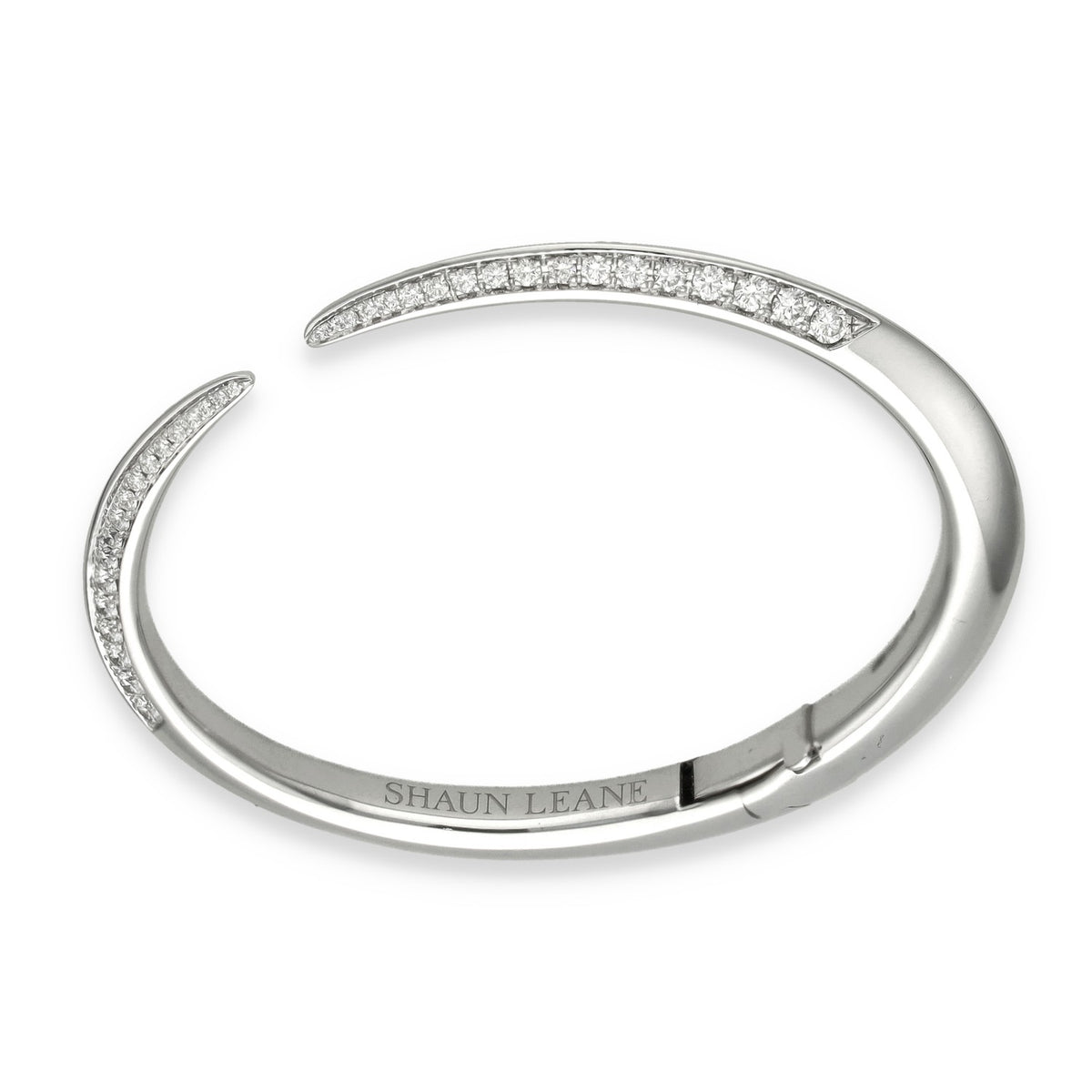 18ct White Gold Diamond Sabre Torque Bangle - 17.5cm - 1.93ct