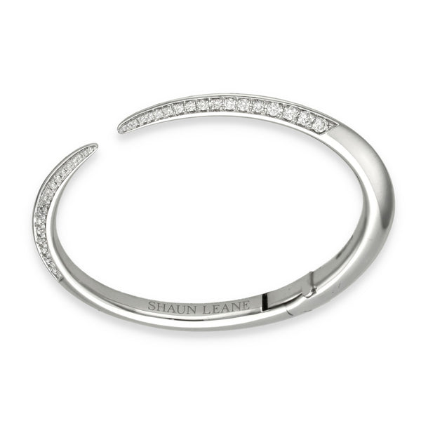18ct White Gold Diamond Sabre Torque Bangle - 17.5cm - 1.93ct