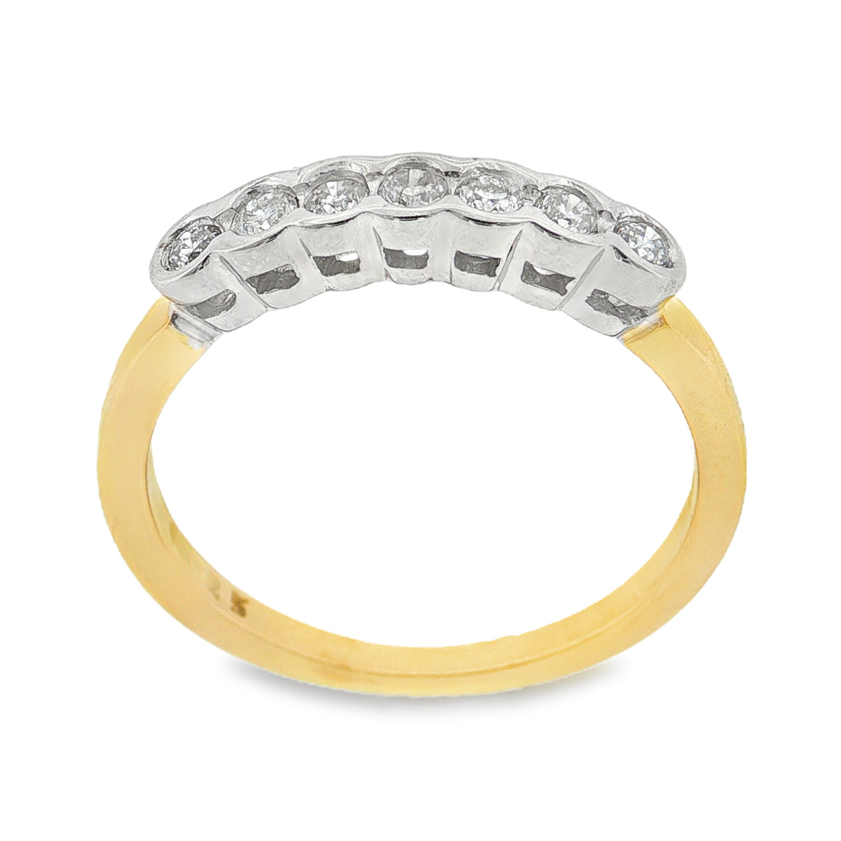 9ct Yellow & White Gold Diamond Eternity Ring - Size M - 0.25ct