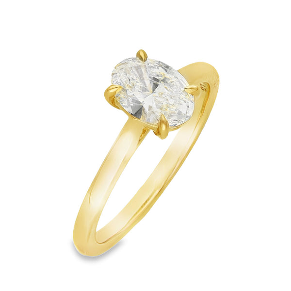 Lab 1.01ct D Vs1 Oval 18ct Yellow Gold Solitaire
