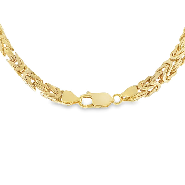 9ct Yellow Gold Heavy Byzantine Chain - 30" - 100.7g