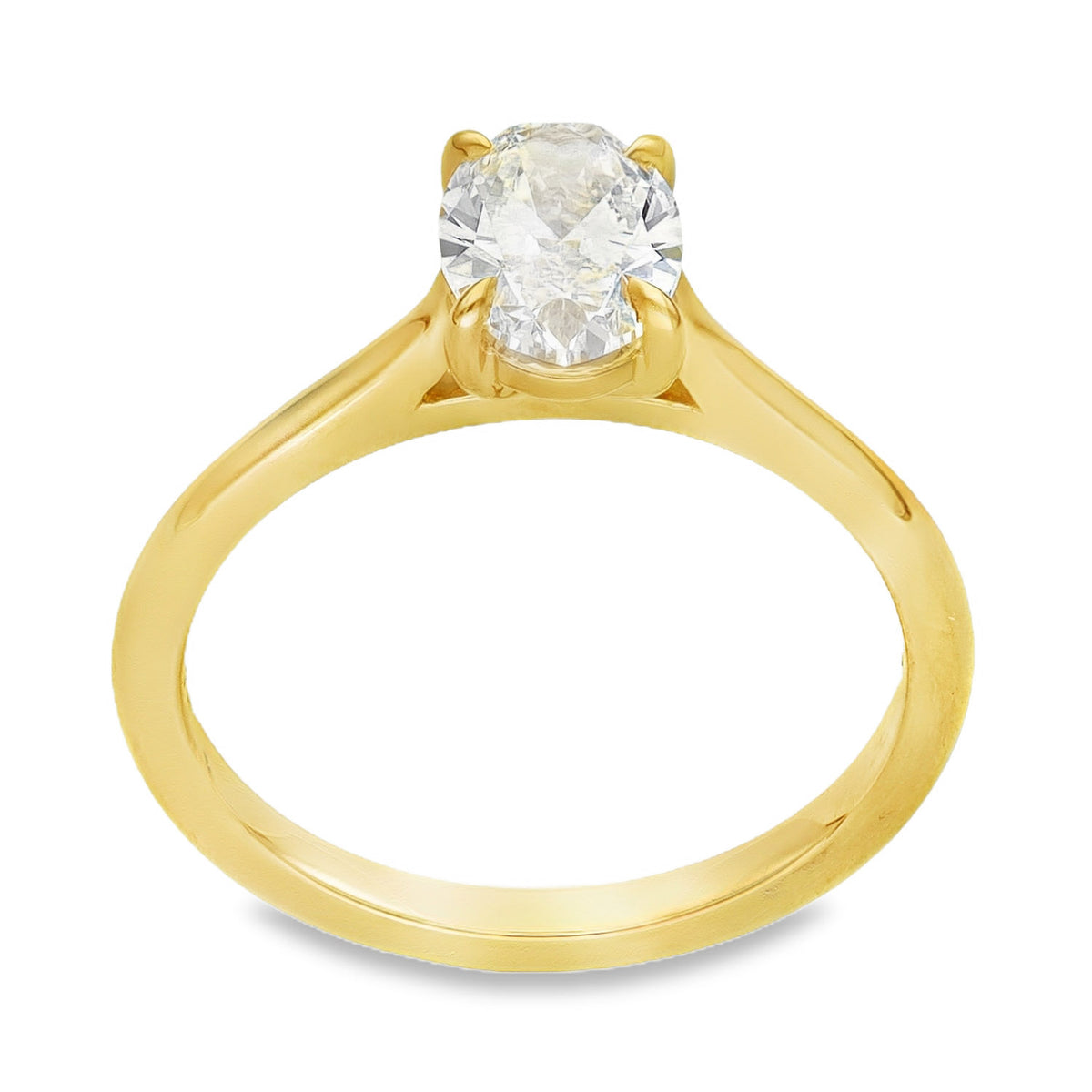 Lab 1.01ct D Vs1 Oval 18ct Yellow Gold Solitaire