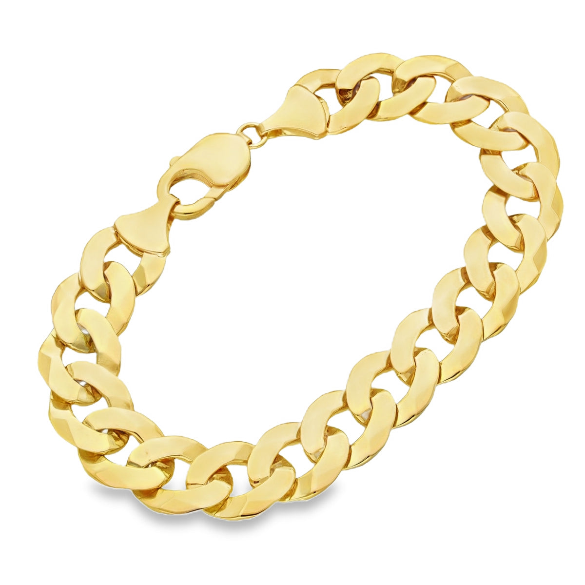 9ct Yellow Gold Flat Curb Bracelet - 8.5" - 31.2g