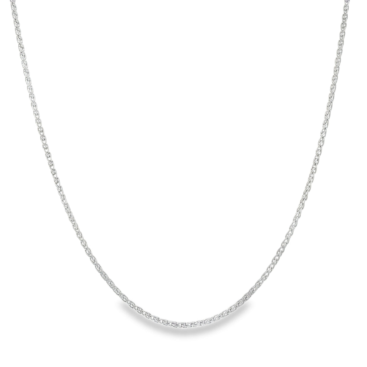 18ct White Gold Fine Spiga Chain - 18" - 5.6g