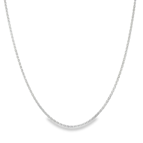18ct White Gold Fine Spiga Chain - 18" - 5.6g