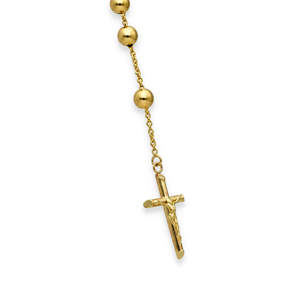 9ct Yellow Gold Rosary Bead Chain - 26" - 29.5g