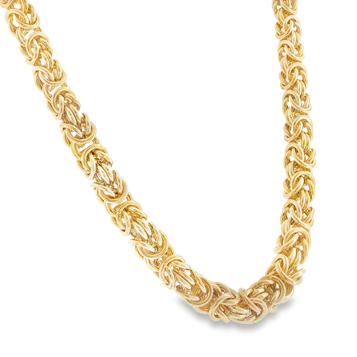 9ct Yellow Gold Hollow Byzantine Chain - 18" - 31.8g