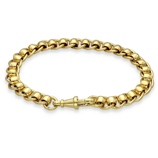 9ct Yellow Gold Rollerball Bracelet - 7.5" - 21.3g