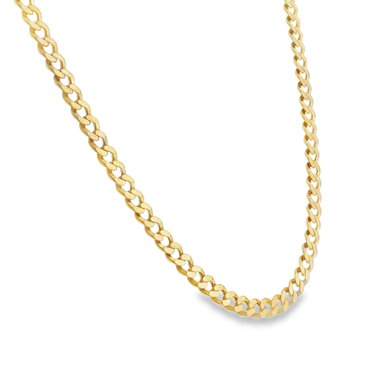 9ct Yellow Gold Closed Curb Chain - 23" - 20.1g