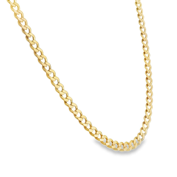 9ct Yellow Gold Closed Curb Chain - 23" - 20.1g