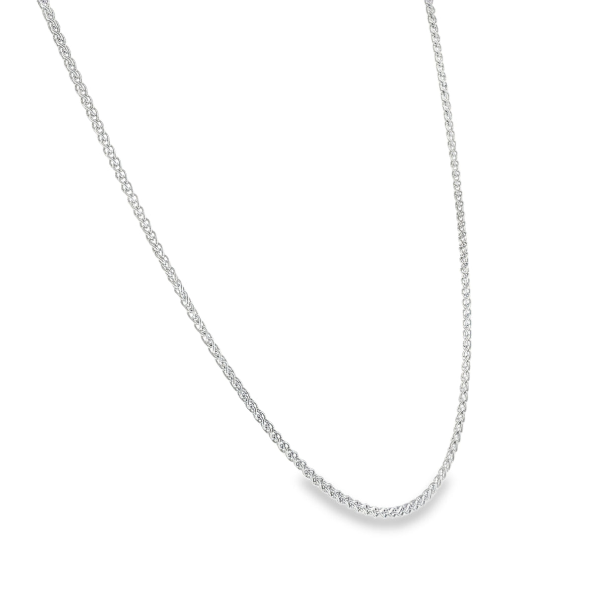 9ct White Gold Spiga Chain - 16"- 4.5g
