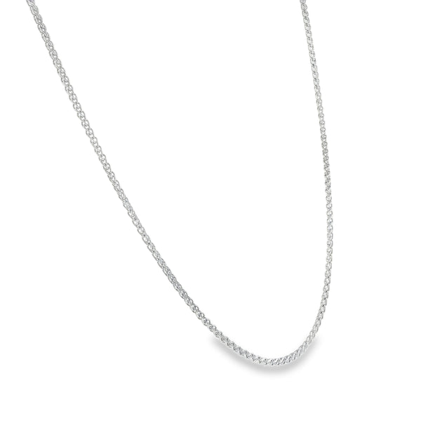 9ct White Gold Spiga Chain - 16"- 4.5g