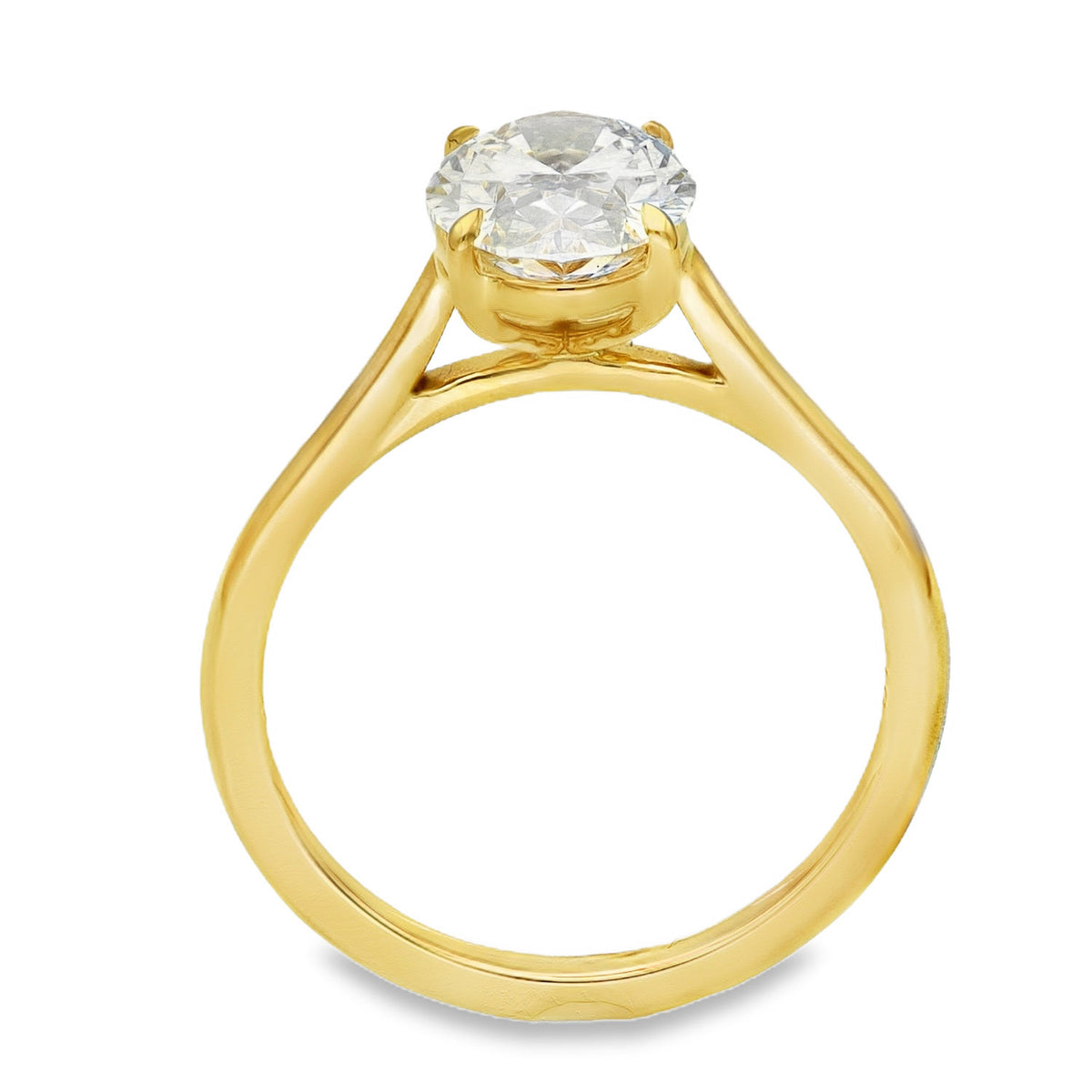 Lab 2.07ct D Vs2 Oval 18ct yellow Solitaire