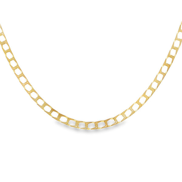 9ct Yellow Gold Open Link Square Curb Chain - 22" - 6.0g