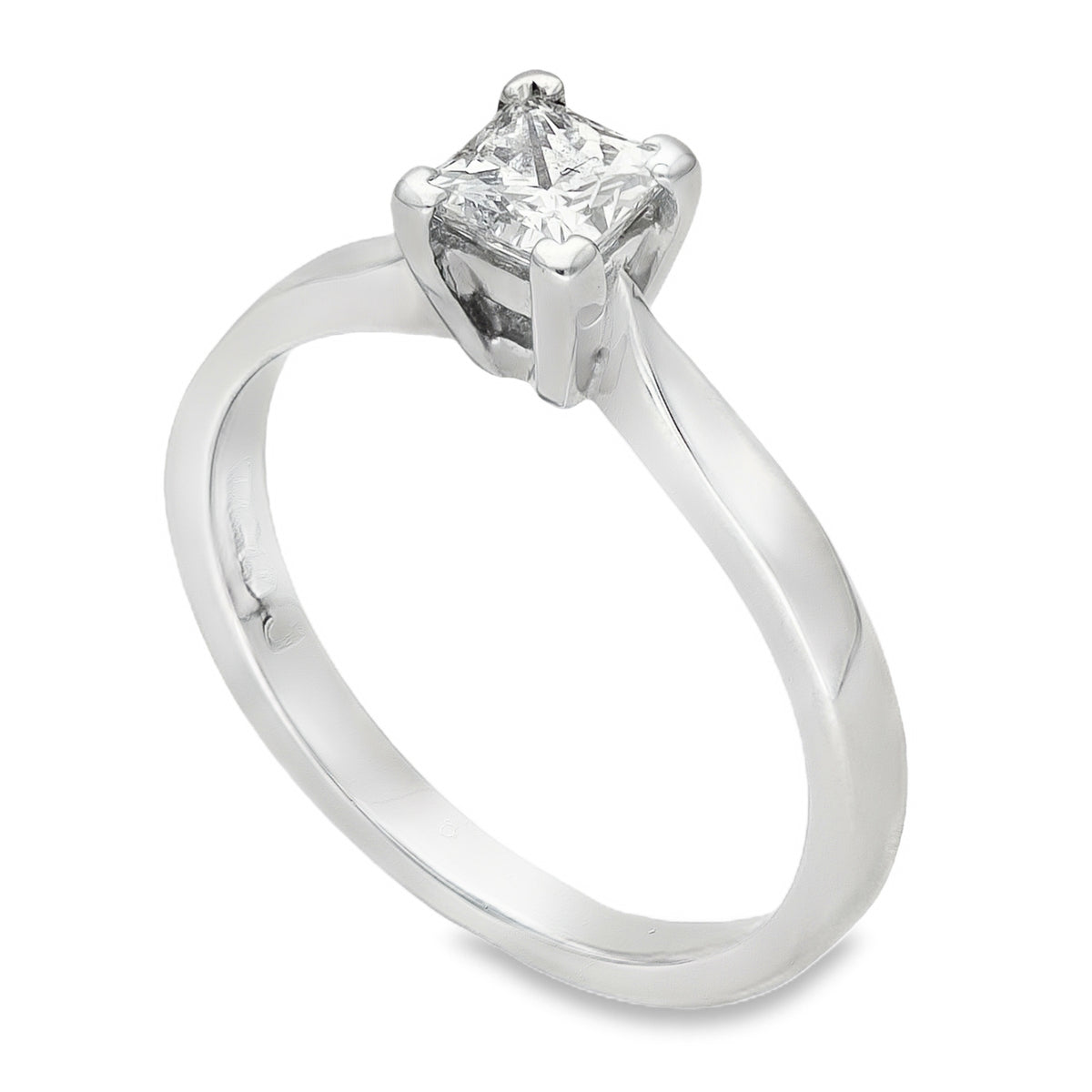 950 Platinum Princess Engagement Diamond Ring - Size L - 0.28ct