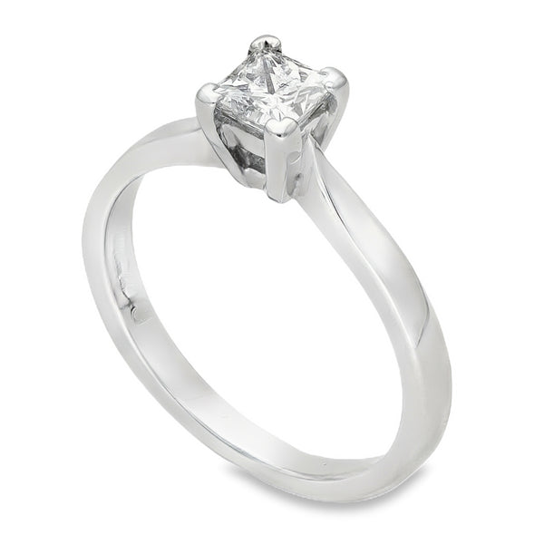 950 Platinum Princess Engagement Diamond Ring - Size L - 0.28ct