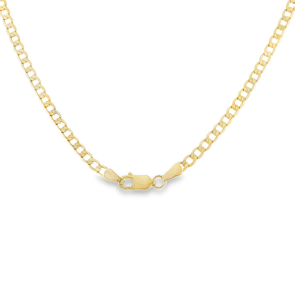 9ct Yellow Gold Open Flat Curb Chain - 20"- 6.1g