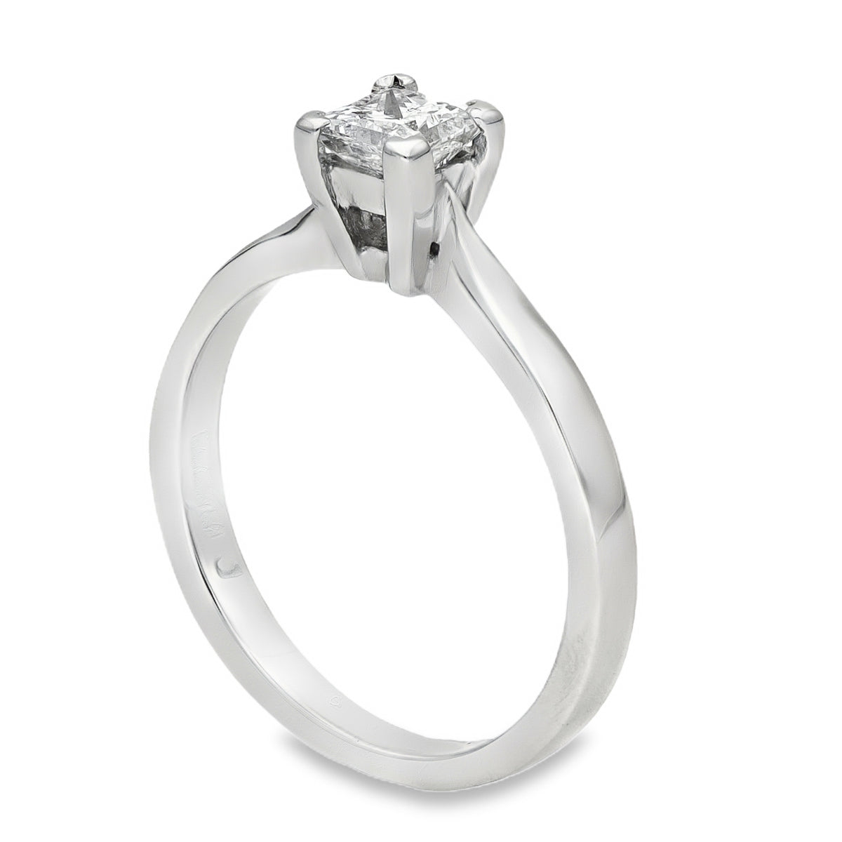 950 Platinum Princess Engagement Diamond Ring - Size L - 0.28ct