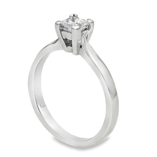 950 Platinum Princess Engagement Diamond Ring - Size L - 0.28ct