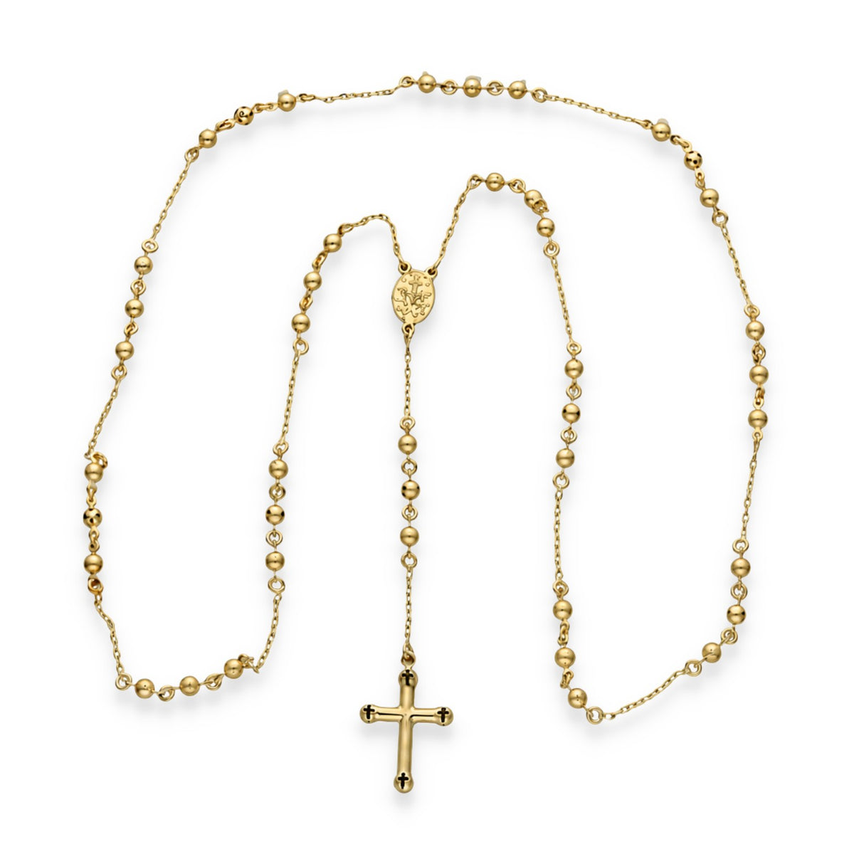 9ct Yellow Gold Rosary Beads Necklace - 24" - 10.0g