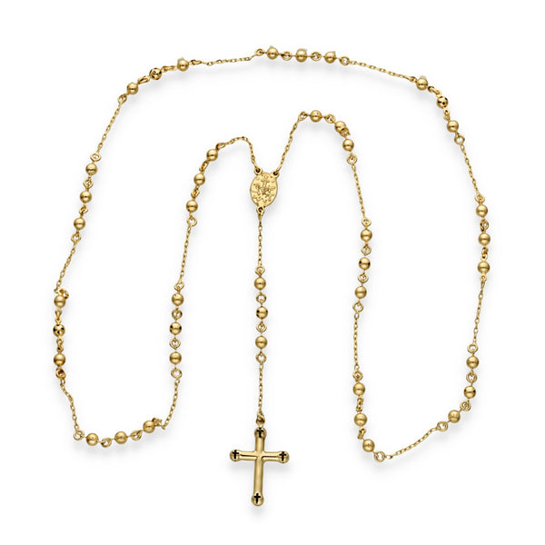 9ct Yellow Gold Rosary Beads Necklace - 24" - 10.0g