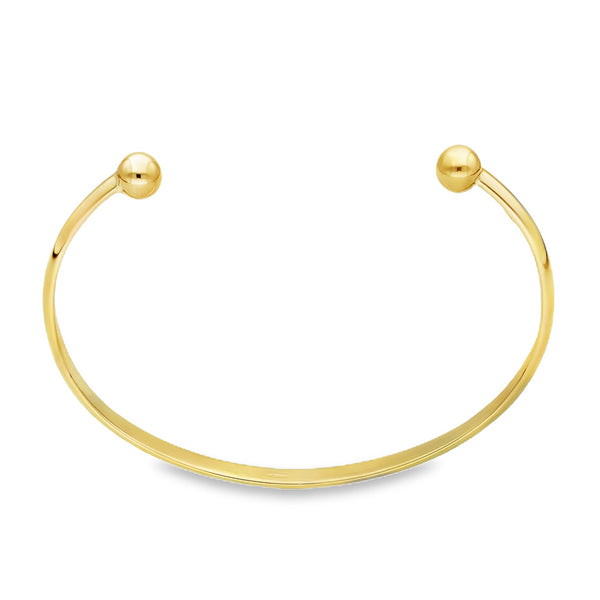 9ct Yellow Gold Torque Bangle - 16.5cm - 8.3g