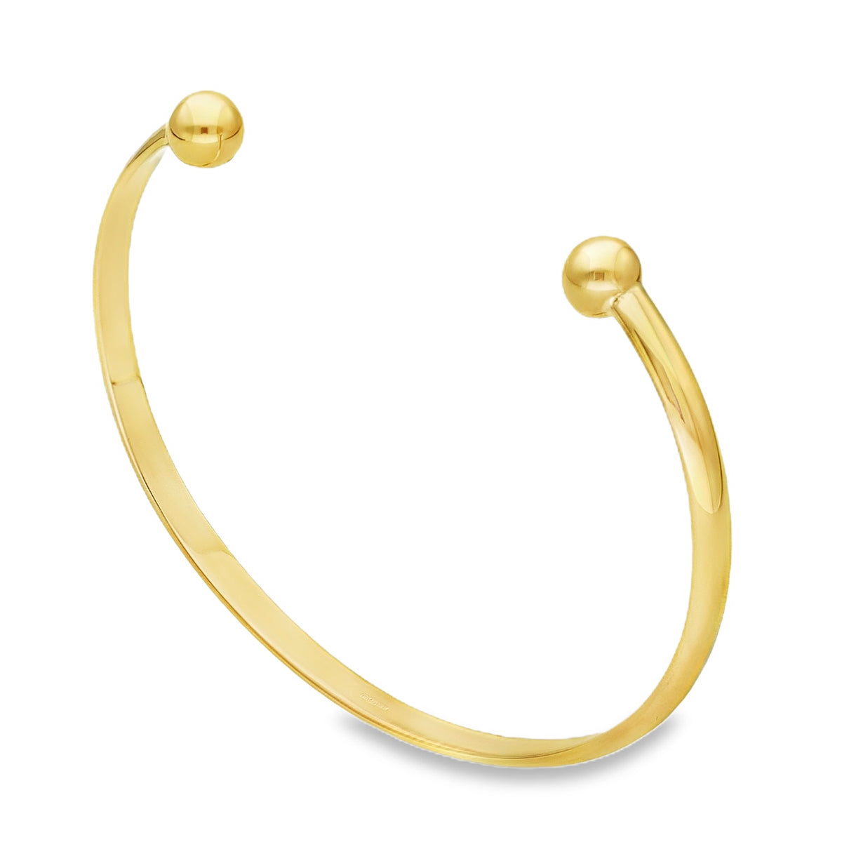 9ct Yellow Gold Torque Bangle - 16.5cm - 8.3g