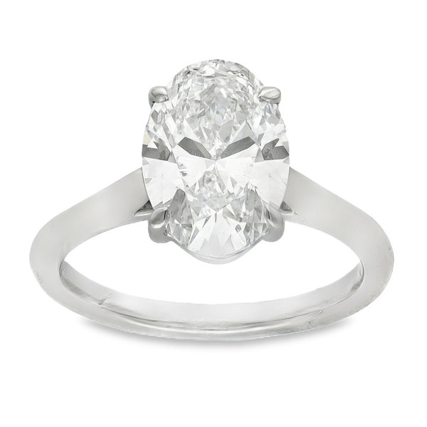 LAB 3.07CT  D VS1  OVAL PLATINUM SOLITAIRE