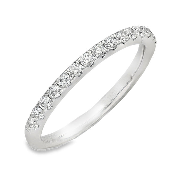 950 Platinum Diamond Half Eternity Ring - Size H½ - 0.22ct