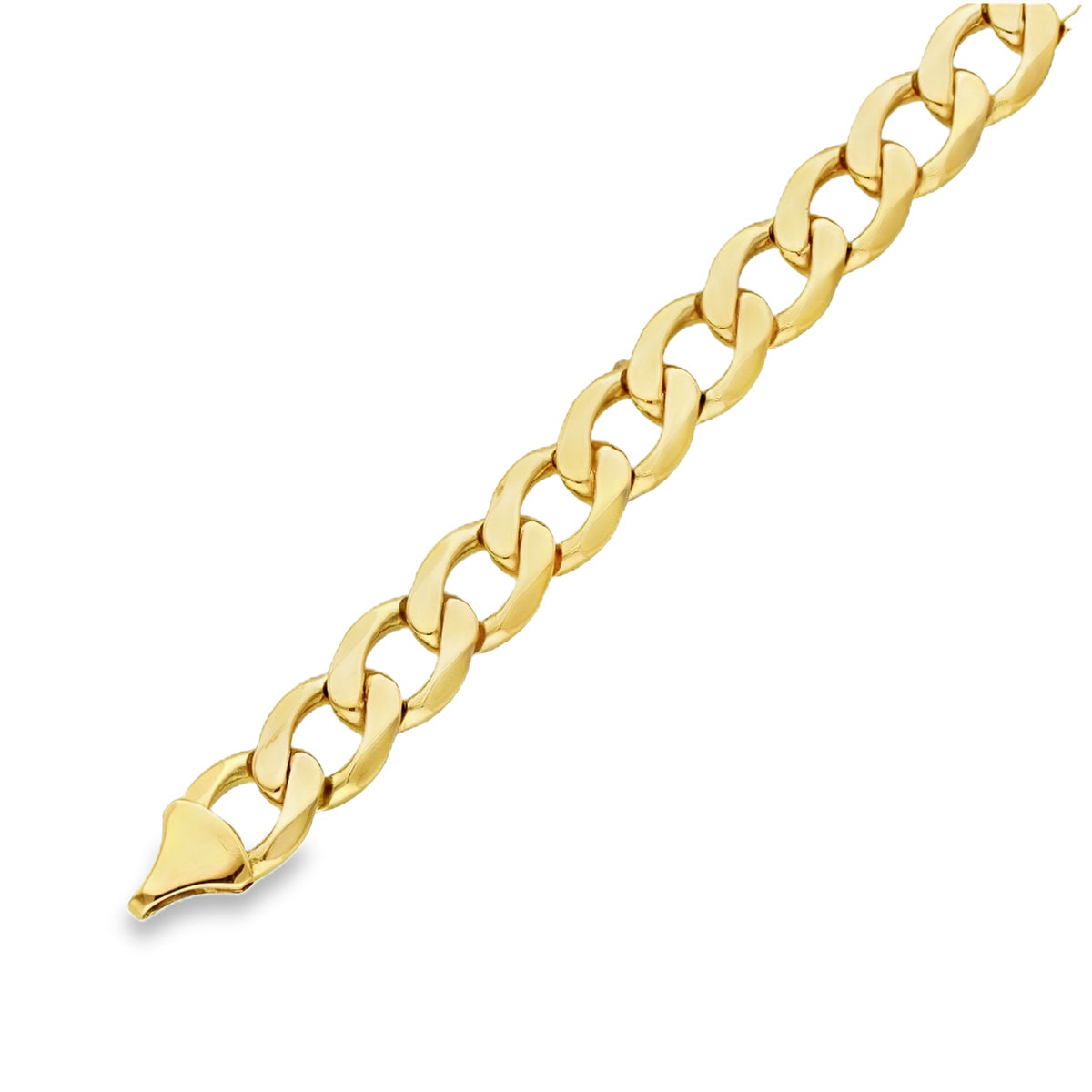 9ct Yellow Gold Oval Curb Bracelet - 9" - 32.8g