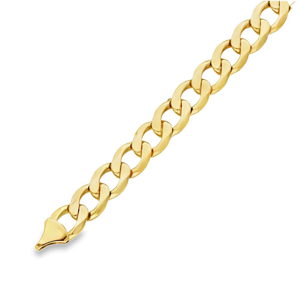 9ct Yellow Gold Oval Curb Bracelet - 9" - 32.8g