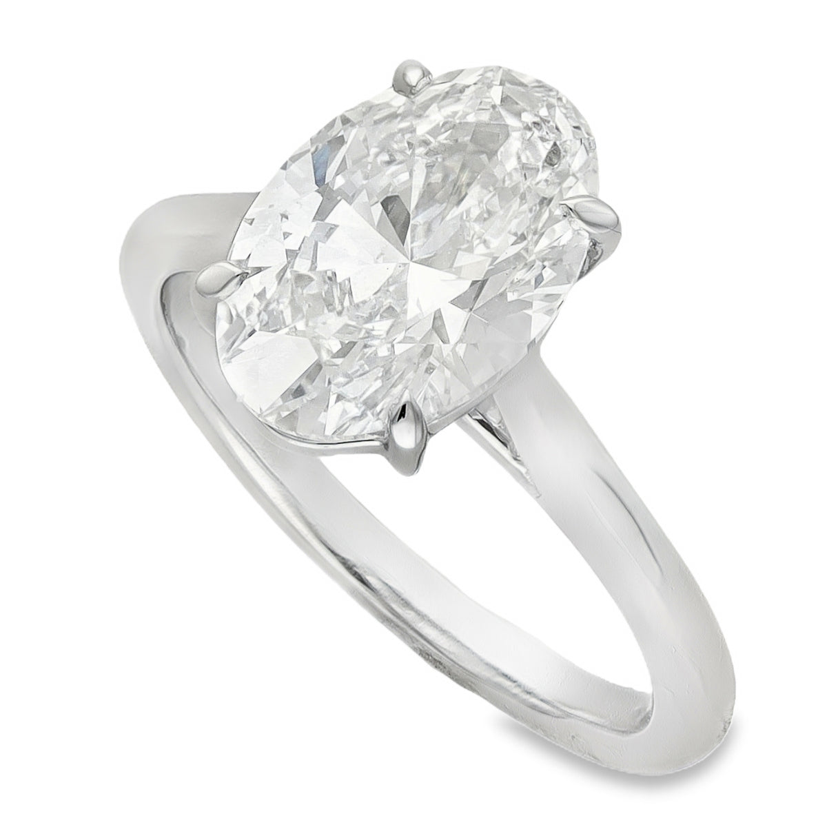 LAB 3.07CT  D VS1  OVAL PLATINUM SOLITAIRE