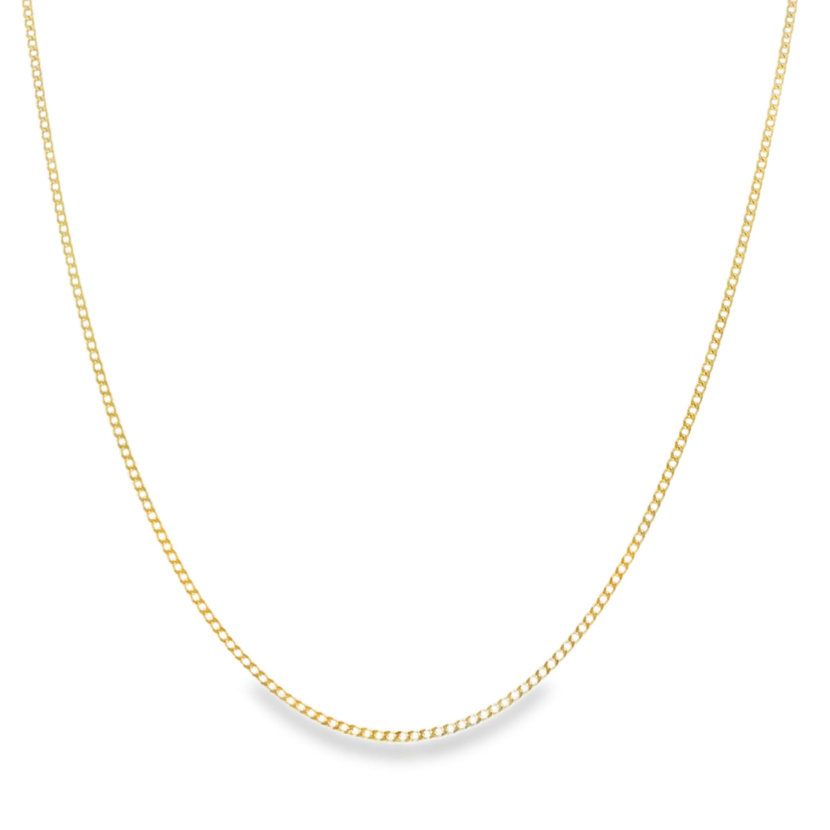 9ct Yellow Gold Closed Curb Chain - 20"- 2.4g