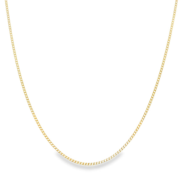 9ct Yellow Gold Closed Curb Chain - 20"- 2.4g