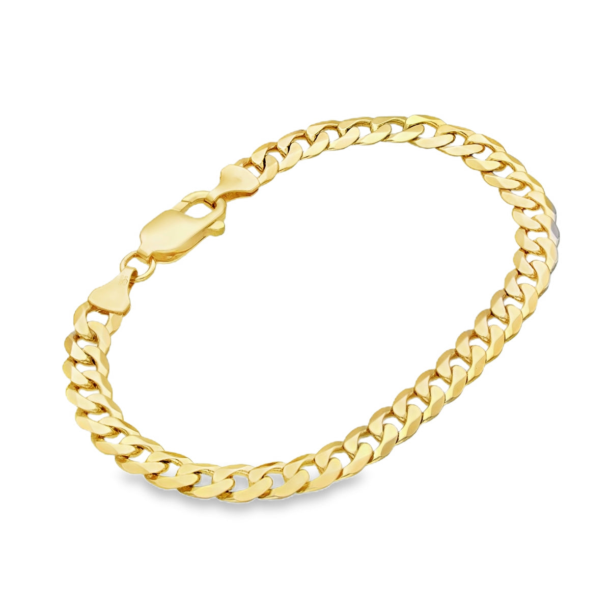9ct Yellow Gold Oval Curb Bracelet - 7.5" - 10.3g